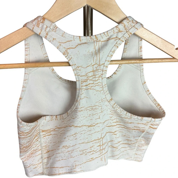 Nike White and Gold Sports Bra with Racerback Design - Picture 2 of 5